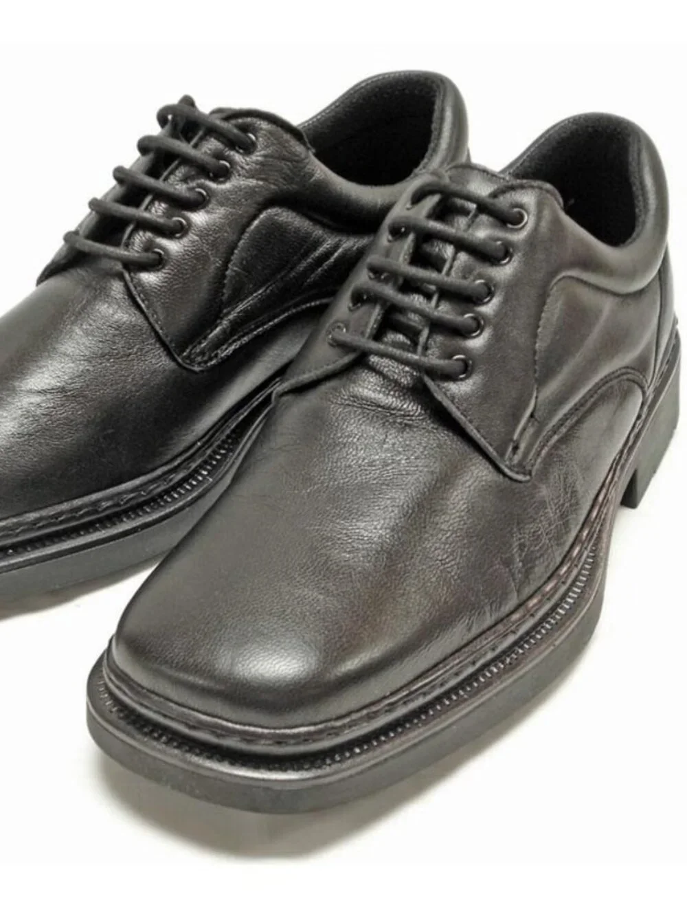 5498 Goran Black Leather Lace up Pinosos Made in Spain